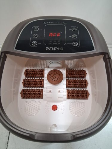 RENPHO FOOT SPA BATH MASSAGER, MOTORIZED MASSAGE, FAST HEATING, POWERFUL BUBBLE JETS & AUTOMATIC SHIATSU MASSAGING ROLLERS - BROWN (MODEL: JD-618) image 4