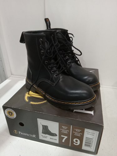 unisex Prospector hiking boots - Mens: Size 7 , Womens: Size 9 - black (MODEL: 1914788) image 2