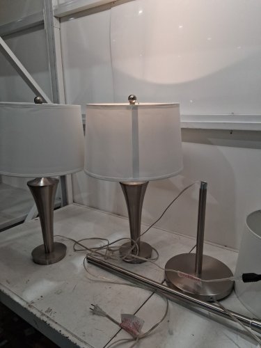 3pc Darlington Lamp Set-150 W E26 type A-16"L X 16"W X 60"H/15" x 15" x 27"-Brushed chrome grey (model: 1072538) image 8