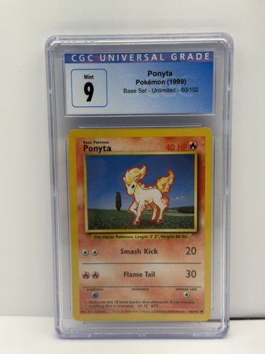 CGC GRADED MINT 9 BASE SET PONYTA 60/102 image 3