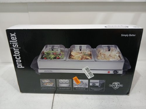Proctor Silex TRIPLE Buffet Server & Food Warmer - 2.5 Quart - STAINLESS STEEL/BLACK (MODEL: 34300RG) image 7