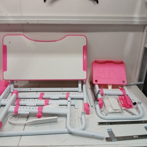 VIVO Height Adjustable Children's Desk and Chair Set, Kids Interactive Workstation - 21" to 30" desk height - PINK/WHITE - (MODEL:DESK-V201P) image 5
