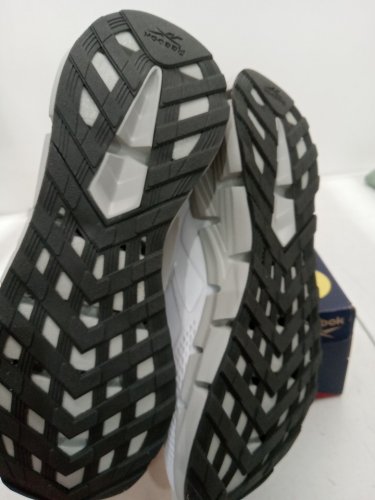 men's reebok zig dynamica running shoes - 8 - white / grey / green (model: 100244518) image 3
