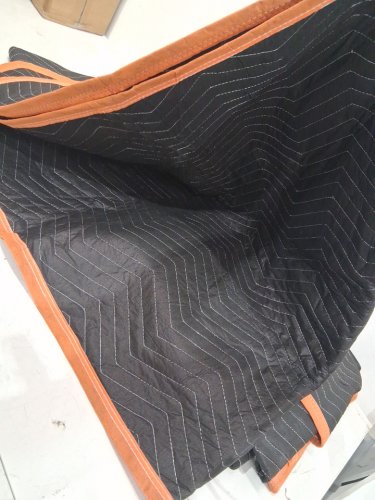 4pk Moving Blankets - 72" x 40" - Black/Orange image 3