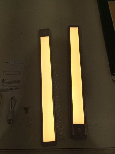 2pk Under Cabinet Lights 63 LED Rechargeable Battery Operated Motion Sensor Light - 10" - 3000K  (model: GLS-C010) image 2