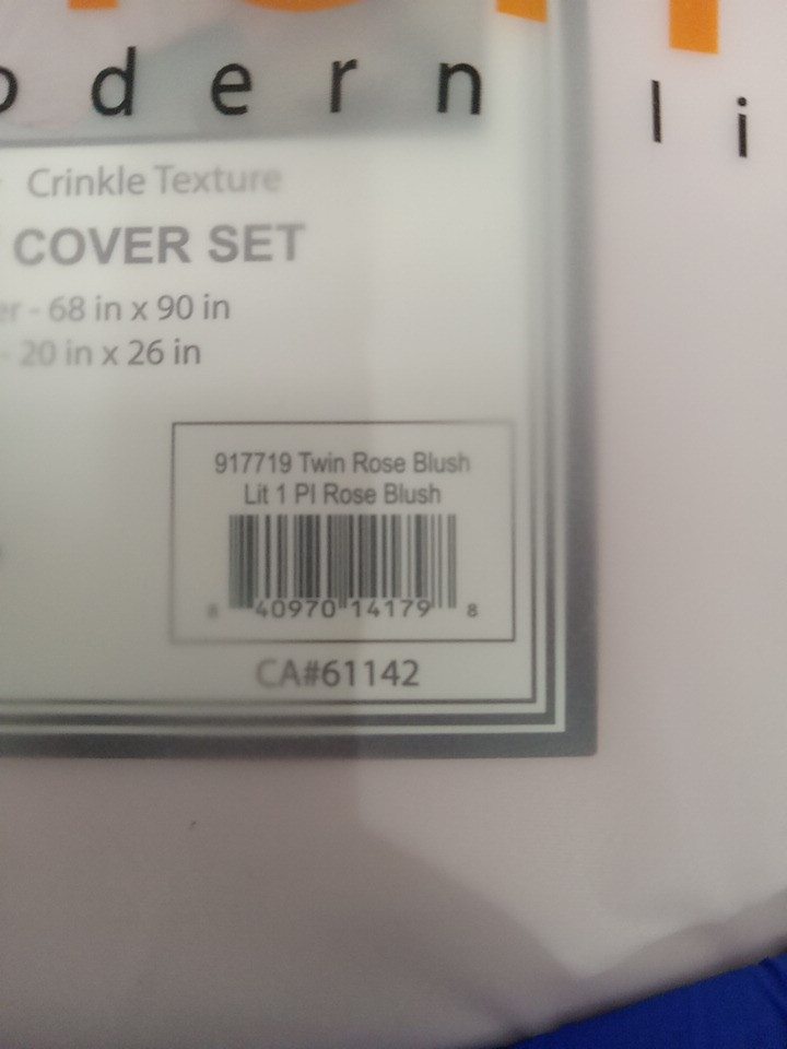 2pc swift home pre-washed duvet cover set - twin size - 68" x 90" - ROSE BLUSH image 3