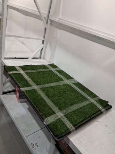 HOMPET potty system with 2 grass pads pee pad and tray - 45" x 32" - black/green (model: gc0001) image 2