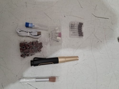 Denabuty Professional Portable Rechargeable Electric Nail File with LED Display - black/gold (model: DN-2502) image 3