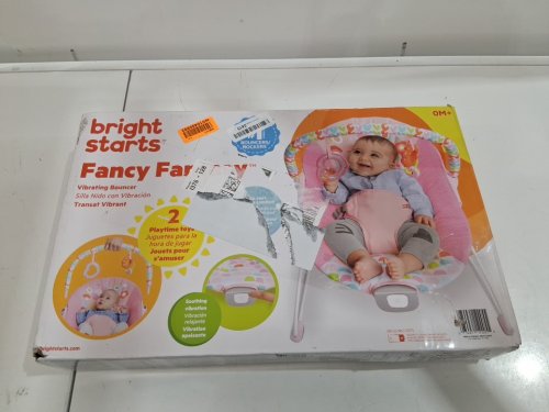 Bright Starts Fancy Fantasy Vibrating Bouncer with Toy Bar - 0-6 months (20lb max) - pink (model : 02305) image 3