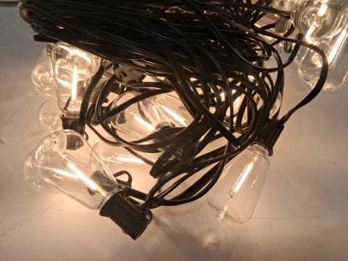 VOLIVO Outdoor LED String Lights with Shatterproof Bulbs - 100ft - 2700K - Black (Model: CVX121B040-NSB8-ACA-V1) image 4