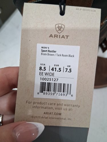 men's ariat Sport Rustler Western Boot - size 8.5 (extra wide) - Brute Brown/Tack Room Black (style: 10025127) image 9