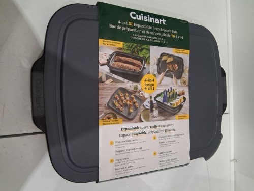 CUISINART 4-IN-1 EXPANDABLE PREP AND SERVE TUB - 4.6GAL - GREY/BLACK (MODEL: 2007043) image 2