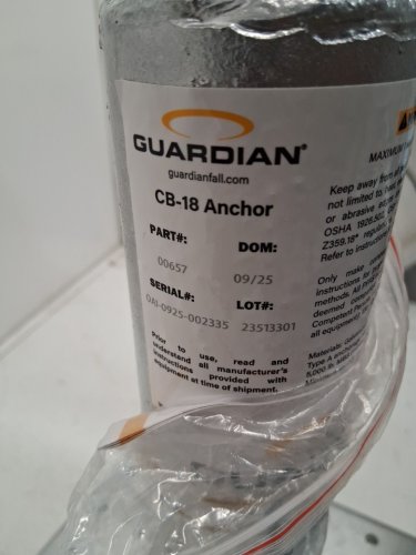 Guardian fall protection CB-18 Anchor for Metal or Wood and concreate substrates - 130-420 lbs - silver (model: 00657) image 3
