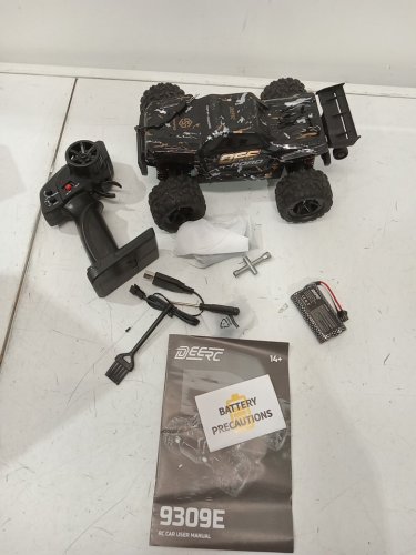 deerc all terrain electric waterproof rc monster truck - 1:16 scale - 40kph 4wd - 2.4ghx - black (model: 9309e) image 3