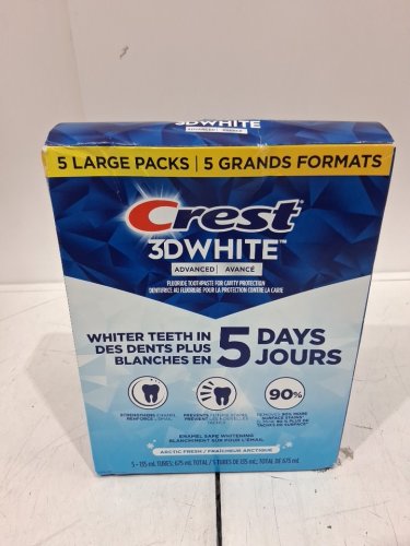 5PK Crest 3D White Advanced Teeth Whitening Toothpaste - Arctic Fresh - 135ML EACH (model: 1746658) image 2