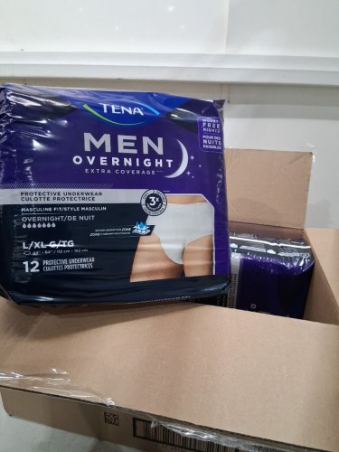 48PK MEN'S TENA OVERNIGHT EXTRA COVERAGE PROTECTIVE UNDERWEAR - LARGE/EXTRA LARGE - WHITE (MODEL: 055735) image 4