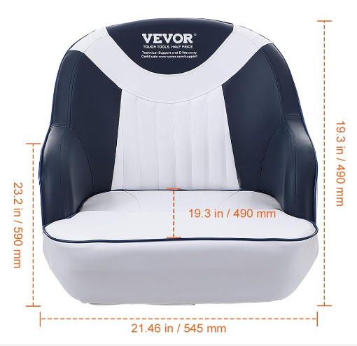 VEVOR Captain Bucket Seat with Thickened Sponge Padding - BLUE/WHITE - (MODEL: YL86573) image 2