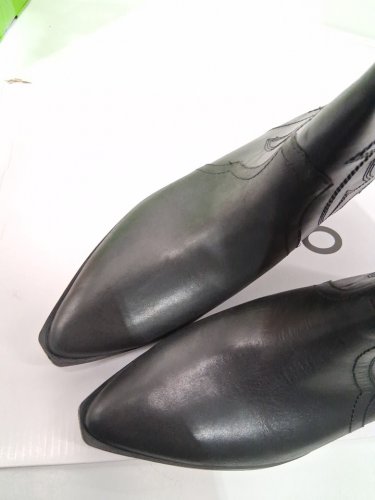 Women’s ALDO  Leather Western Boots - size 8 - black (style: 2008150) image 4