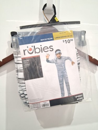BOYS RUBIES MUMMY COSTUME - LARGE (10/12) - WHITE / BLACK (ITEM: 1001654) image 2
