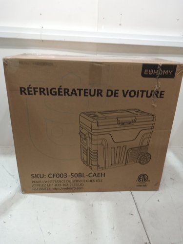 EUHOMY Dual Zone Portable Car Fridge Freezer  LED Digital Display and built-in wheels and handles - 50l  - 100v - Black / Grey (Model:CF003-50BL-CAEH) image 2