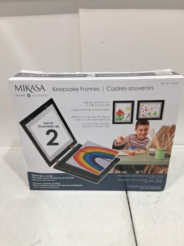 2PK MIKASA KEEPSAKE FRAMES, DISPLAY ARTWORK WITH OR WITHOUT A MAT - 12" X 14.5" - BLACK (MODEL: 1934151) image 2