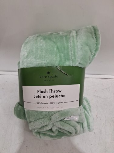 kate spade plush throw blanket - 60" x 70" - mint green (model: 1859162) image 2