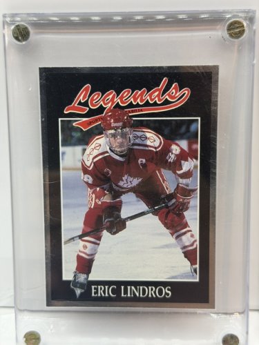 8 OHL ERIC LINDROS OSHAWA GENERALS COLLECTIBLE CARDS IN HARD SCREW DOWN PROTECTIVE CASES image 9