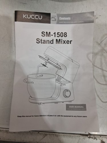 kUCCU 6-speed tilt-head electric stand mixer with splash guard & hook, whisk & beater- 8.5qt - black (model: sm-1508) image 4