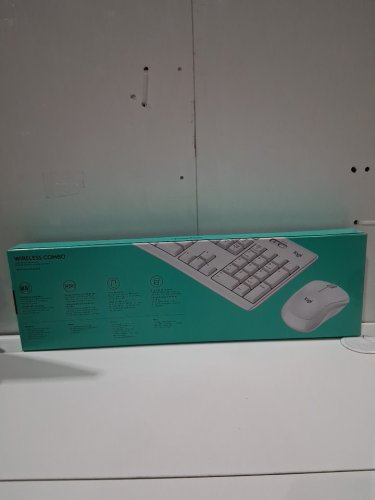 2PC LOGITECH FULL-SIZE WIRELESS COMBO - ADJUSTABLE HEIGHT KEYBOARD WITH WIRELESS MOUSE - OFF WHITE - (MODEL: 920-013290) image 3