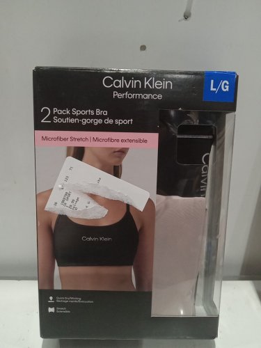 2PK WOMEN'S calvin klein sports bras - large - black / taupe (style: 1969790) image 2