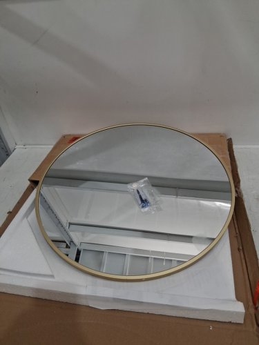 Wall Mounted Circle Mirror with Metal Frame - 30" - GOLD image 3