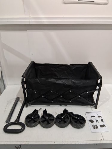 wisebegan Collapsible Folding Wagon with Wheels - 28" x 17" x 36", 200lb CAP - black (model: 21007) image 3