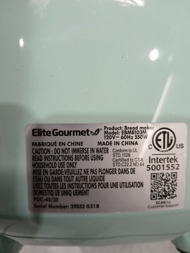 ELITE GOURMET programmable bread maker machine - 2lbs - mint (model: ebm8103m) image 7