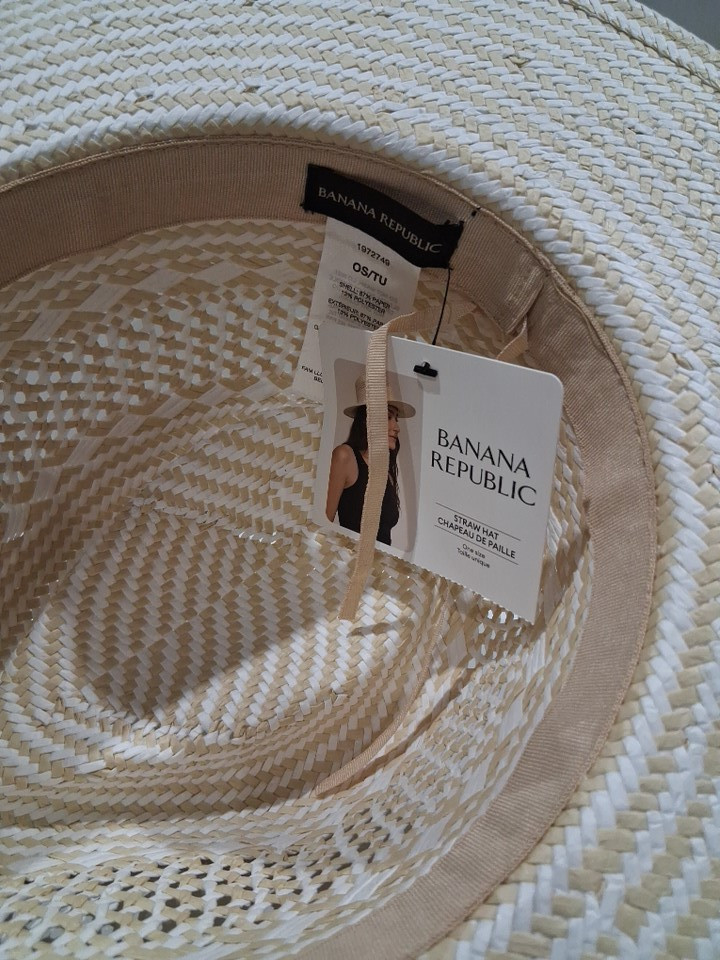 WOMEN'S Banana Republic Classic Panama Straw Hat - OSFM - beige / white (Style: 1972749) image 3
