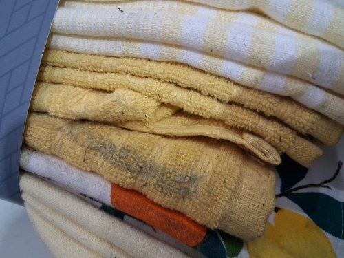 8PK MIKASA KITCHEN TOWELS - 17"X28" - YELLOW/ WHITE (MODEL:3400550) image 5