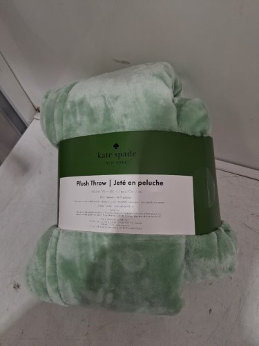 kate spade plush throw blanket - 60" x 70" - mint green (model: 1859162) image 3