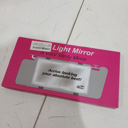 car sun visor mirror with straps - 5" x 10" - black image 2