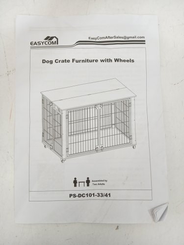 Easycom Foldable Dog Crate - For dogs 30 to 60lbs - 41.3" x 25.5" x 28.6" -  Brown/Black image 10