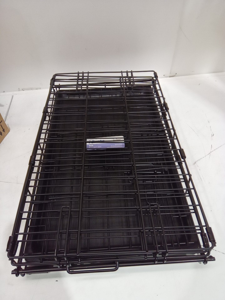 MIDWEST ICRATE DOUBLE DOOR & DIVIDER FOLDING METAL DOG CRATE WITH LEAK PROOF TRAY, X-SMALL/22.51" X 13.5" X 16" - BLACK (MODEL: 1522DD) image 2