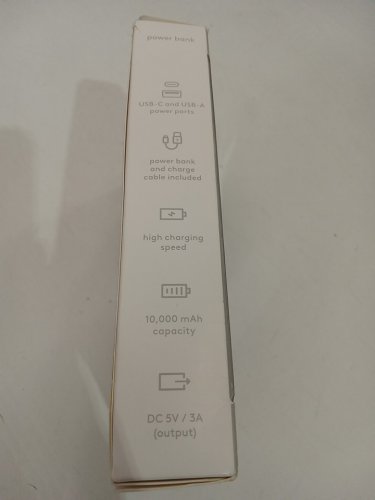 Heyday power bank with LED power level display and charge cable - DC 5V - 3A Output - 10000mAh - white / pink floral image 3