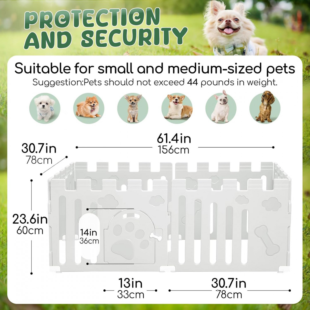 tsypairs 6-Panel Dog Playpen with Door - 24" - white (MODEL:  sj-w01-001) image 2