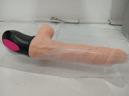 Realistic Vibrating 2 Button Dildo with veins - 7" image 3