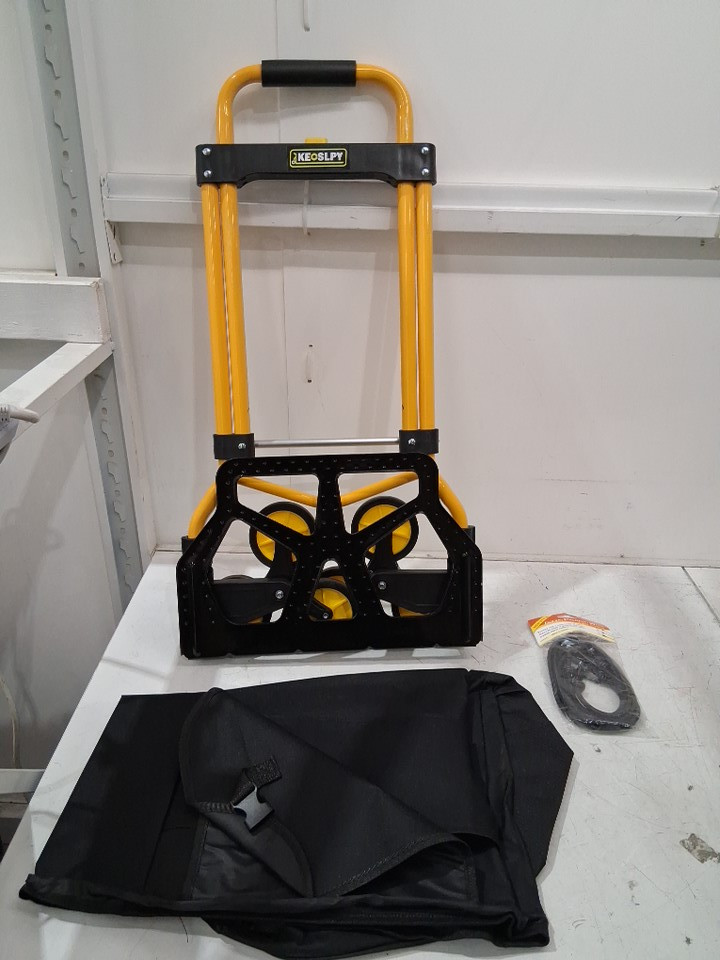 Keoslpy Heavy Duty Stair Climbing Hand Truck Dolly with bag for moving - 330lbs capacity - black/yellow image 3