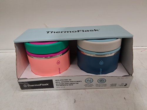 2pk thermoflask insulated food jars - 20 oz - ASSORTED (PINK/BLUE/green/yellow) (model: 1759351) image 2
