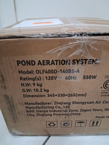 Pond Aeration Kit Compressor and Timer for Deep Water Lake/Pond - 550W 3/4HP - Silver/Black - (Model: OLF400D-140BS-A) image 10