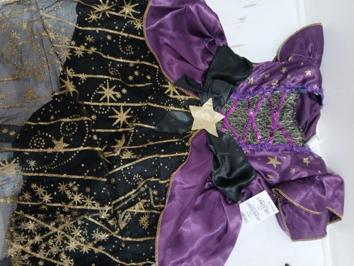 2PC GIRLS STARRY WITCH COSTUME - SMALL (4-6) - BLACK/PURPLE/GOLD (STYLE: 40427) image 2