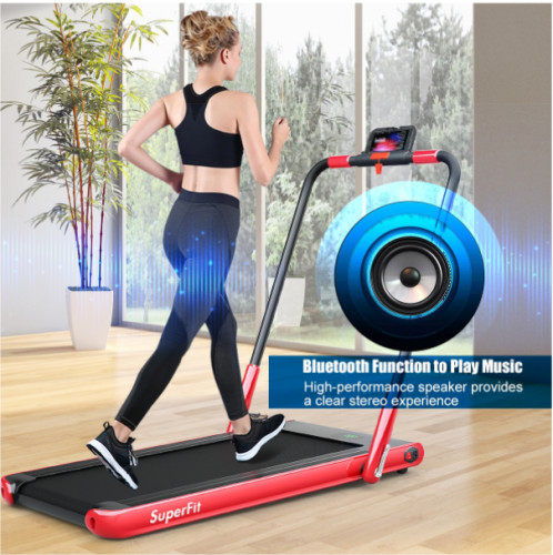 Costway SuperFit 2.25HP 2 in 1 Folding Under Desk Treadmill / Walking Pad with Remote Control - (SP37513SL) image 2