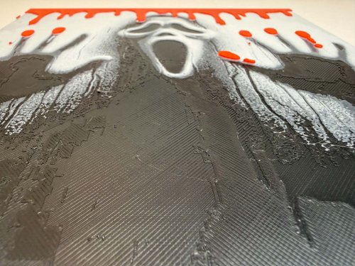 8"x8" 3D Printed - Ghostface from scream- Textured Photo image 2