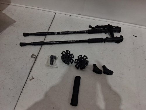 thefitlife telescopic nordic walking & trekking hiking poles, ultra light - full kit with additional feet - black image 3