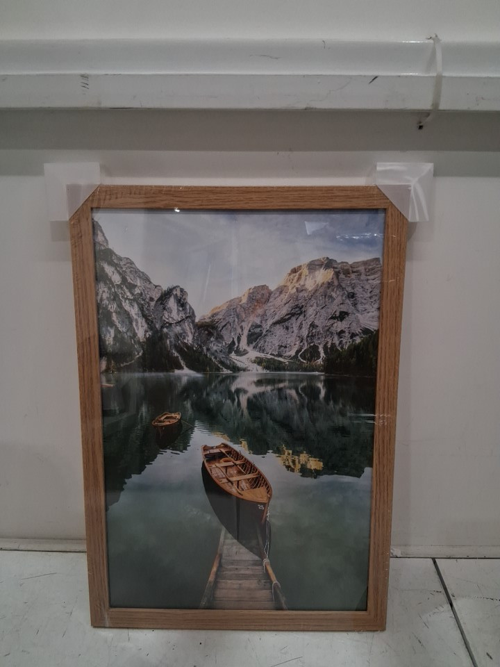 3pk Americanflat Picture Frame with Polished Plexiglass- 13" x 19" - dark oak image 3